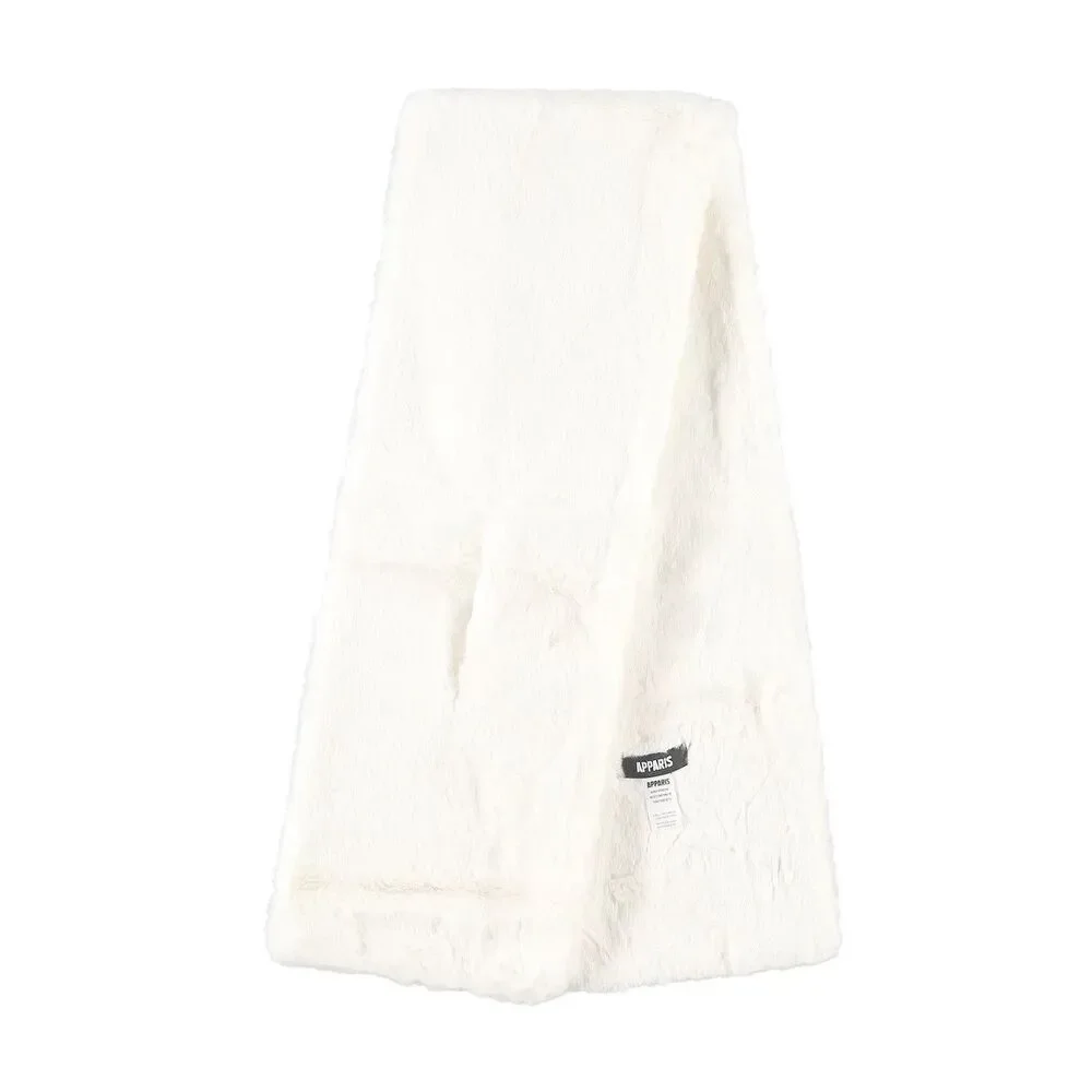 Apparis Bambi Faux Fur Scarf – Ivory, Pull-Through Vegan Wrap, 44